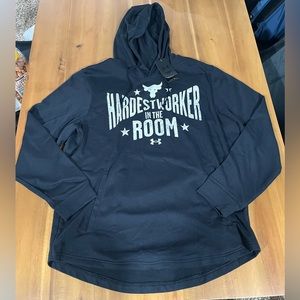 Under Armour-project Rock, Hardest Worker in the room workout Hoodie XXL
